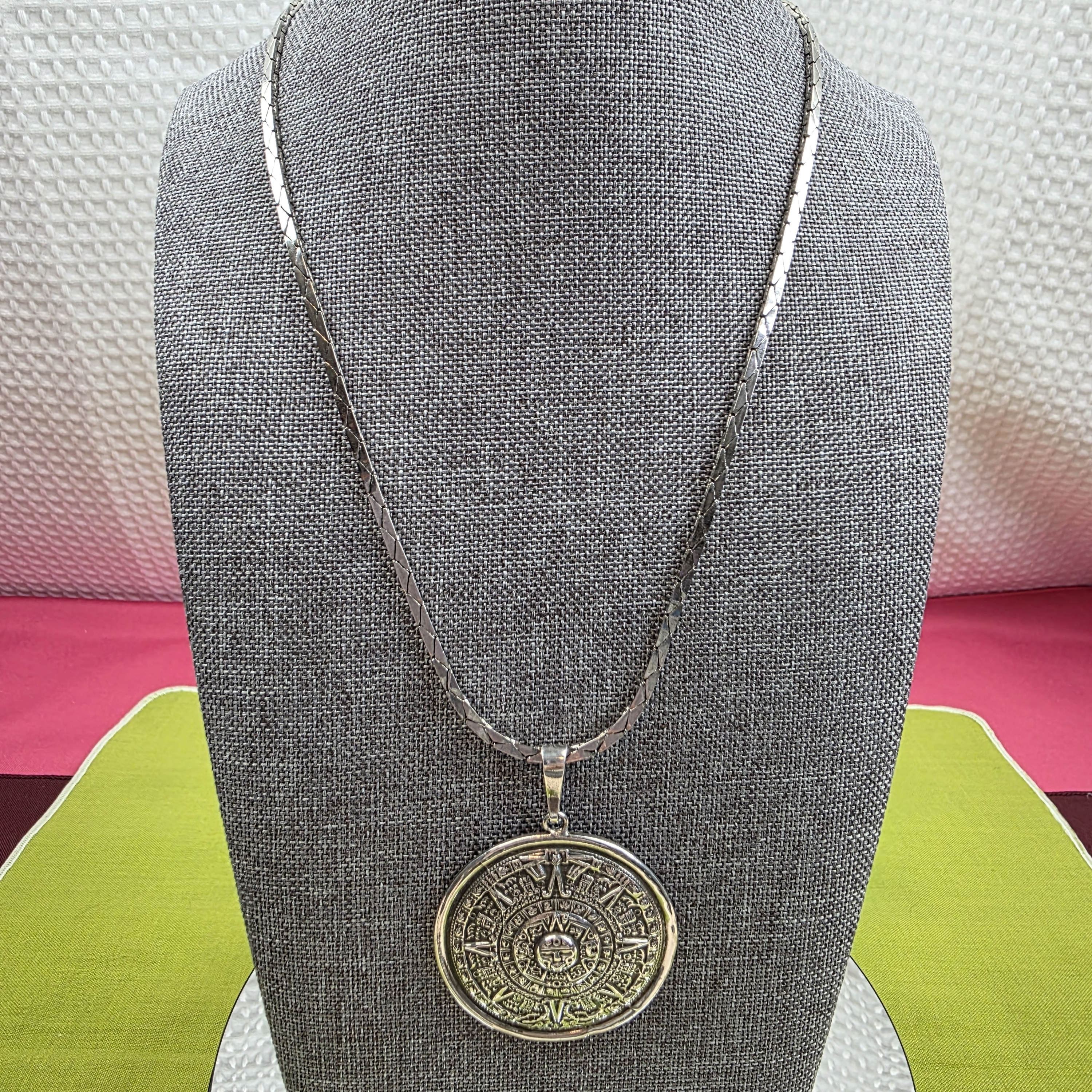 Mexico Aztec Mayan Calender Taxco 925 Pendant